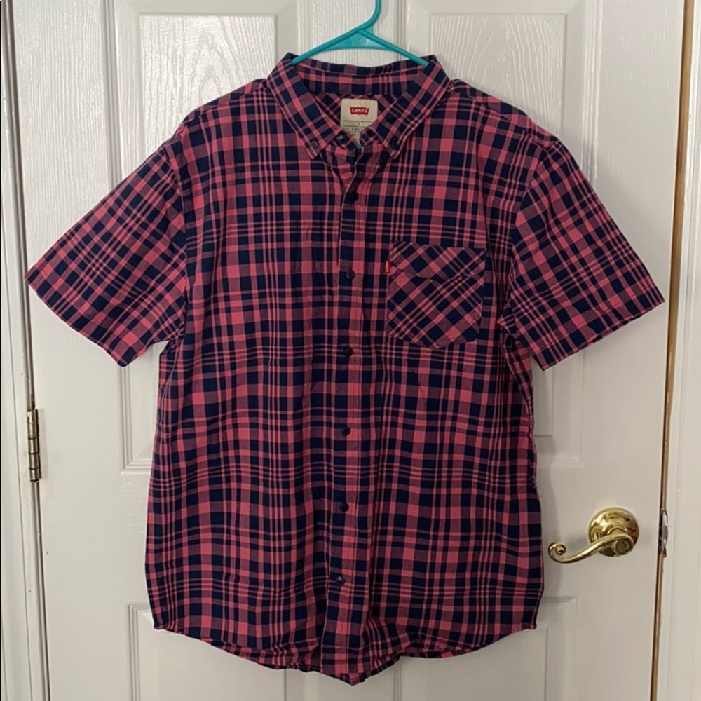 short sleeve plaid button down
